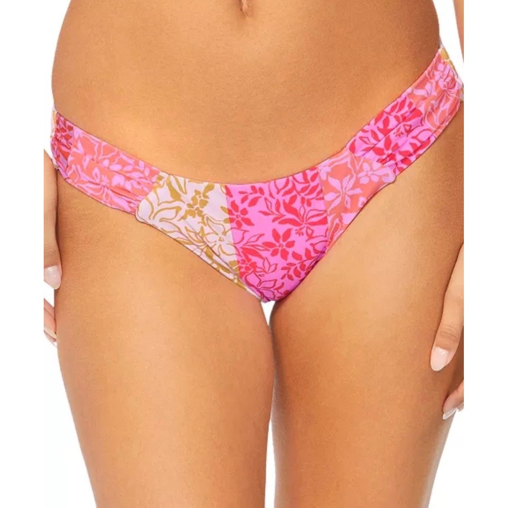 Raisins Pink Floral Patchwork Hipster Bikini‎ Bottoms Small NEW